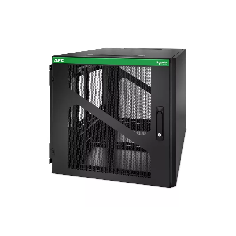 APC NetShelter 12U Wandmontage-Rackgehäuse mit seitlicher USV-Tiefe, schwarz