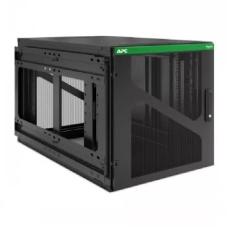 APC NetShelter 12U Wandmontage-Rackgehäuse mit seitlicher USV-Tiefe, schwarz
