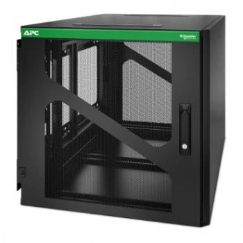 APC NetShelter 12U Wandmontage-Rackgehäuse mit seitlicher USV-Tiefe, schwarz