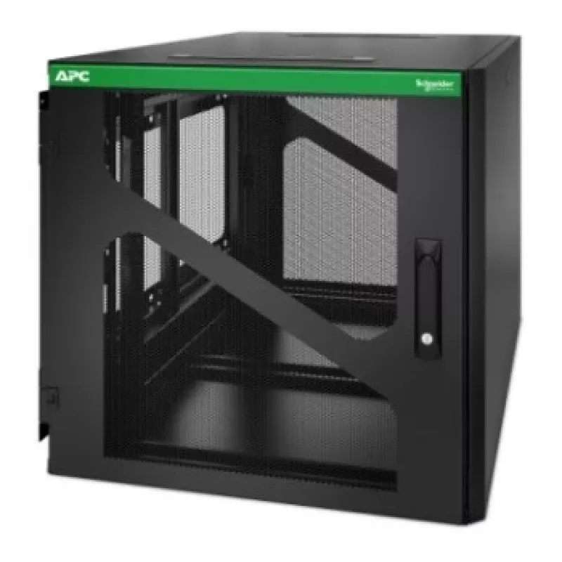 APC NetShelter 12U Wandmontage-Rackgehäuse mit seitlicher USV-Tiefe, schwarz