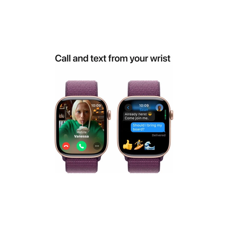 Apple Watch Series 10 GPS 46mm Roségold Aluminiumgehäuse mit violettem Sport Loop (MWWV3QI/A)