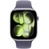 Apple Watch Series 11 (2025) GPS 46mm Silber Aluminiumgehäuse mit Purple Fog Sportarmband M/L