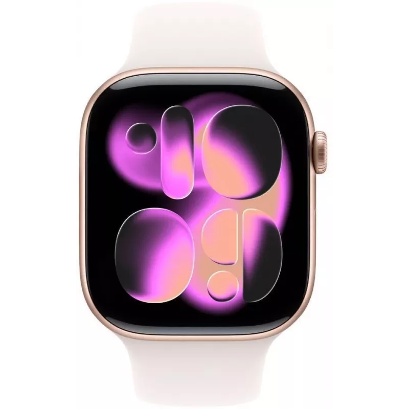 Apple Watch Series 11 GPS 46mm Roségold Aluminiumgehäuse mit Light Blush Sportarmband - S/M, Modell A3333, MEV64RK/A