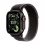 Apple Watch Ultra 3 GPS + Cellular 49mm Black Titanium Case with Black/Charcoal Trail Loop - Large (Model A3281, MF1H4QR/A)