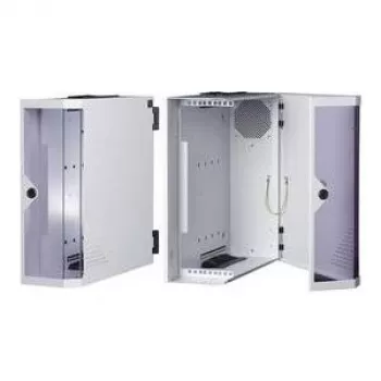 apraNET 1U 19 Zoll festes Rack-Regal, Lichtgrau (RAL 7035), 250 mm tief, 25 kg Traglast