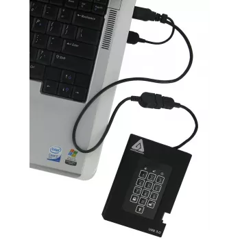 Apricorn Aegis Padlock Fortress A25-3PL256-500F Externe Festplatte - 500GB - USB 3.2 Gen 1 - AES 256-bit Hardware-Verschlüsselung - Schwarz