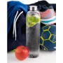 APS Glas Trinkflasche 1L Transparent mit Edelstahl-Schraubverschluss 66909