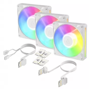Arctic BioniX P14 A-RGB (Weiß) 3er-Pack | 140-mm-PWM-Gehäuselüfter mit A-RGB-Beleuchtung, 400–2500 U/min