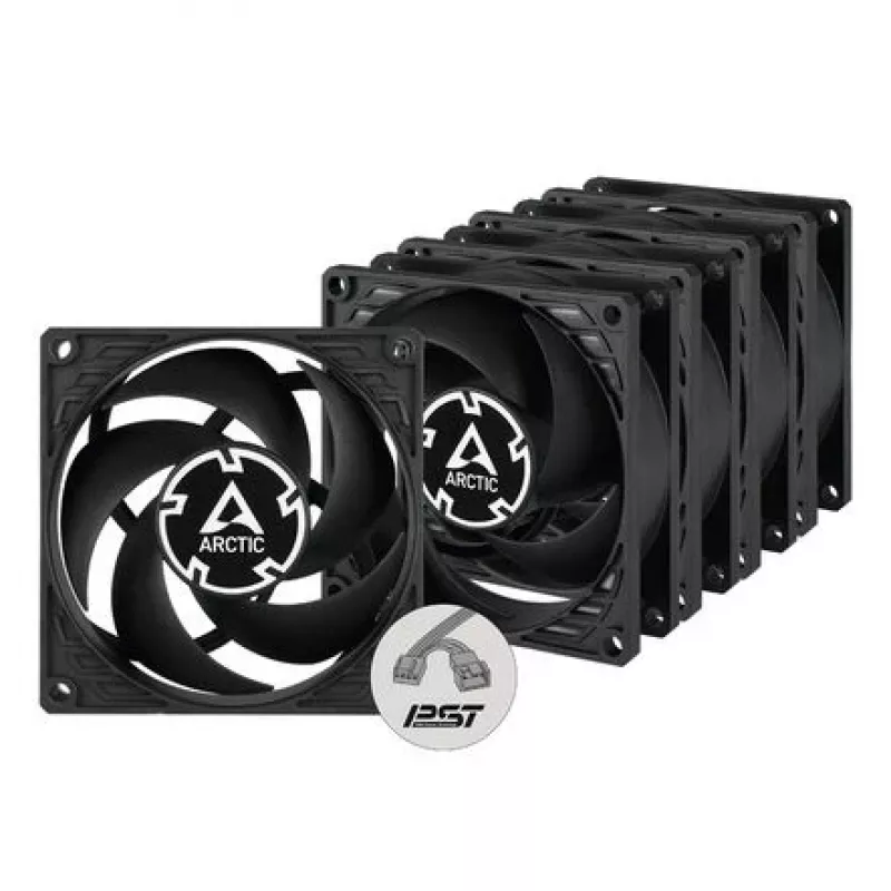 ARCTIC P8 PWM PST 80 mm Lüfter 5er-Pack - Schwarz/Weiß