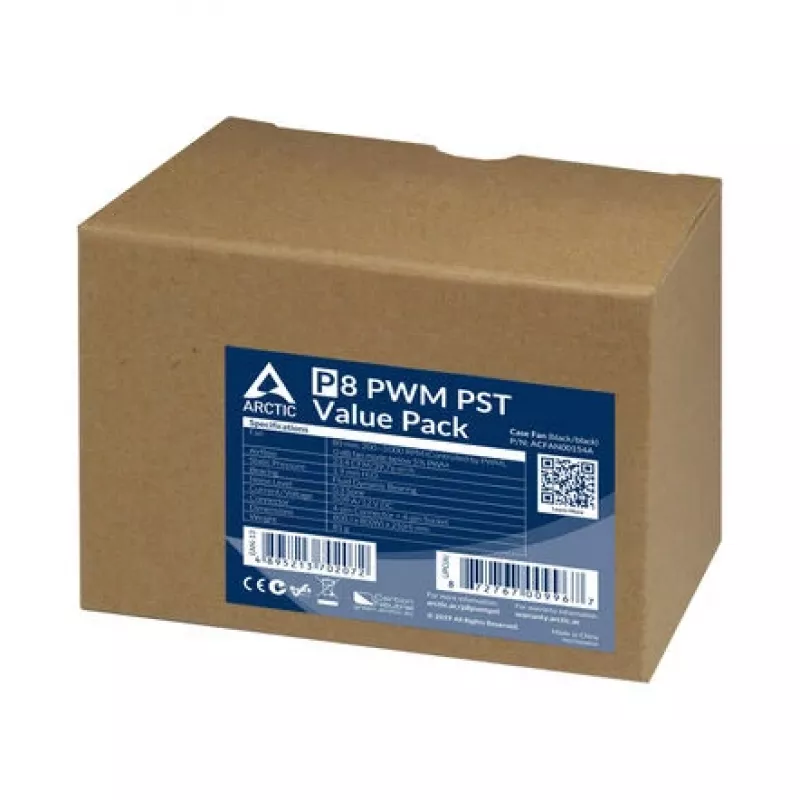 ARCTIC P8 PWM PST 80 mm Lüfter 5er-Pack - Schwarz/Weiß