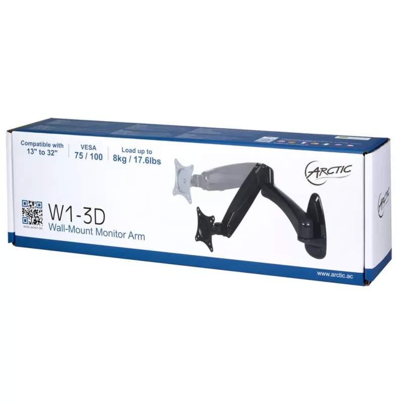 Arctic W1-3D Halterung für LCD-Display - Aluminiumlegierung - Bildschirmgröße bis 109,2 / 124 cm