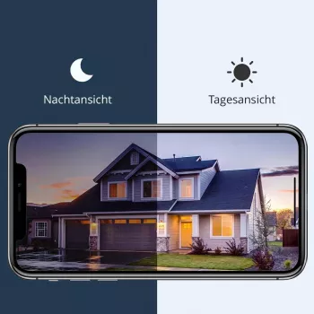 Arenti POWER1Q 2K Smarte Akku-Sicherheitskamera, KI-Personenerkennung, Farb-Nachtsicht, IP65, Schwarz