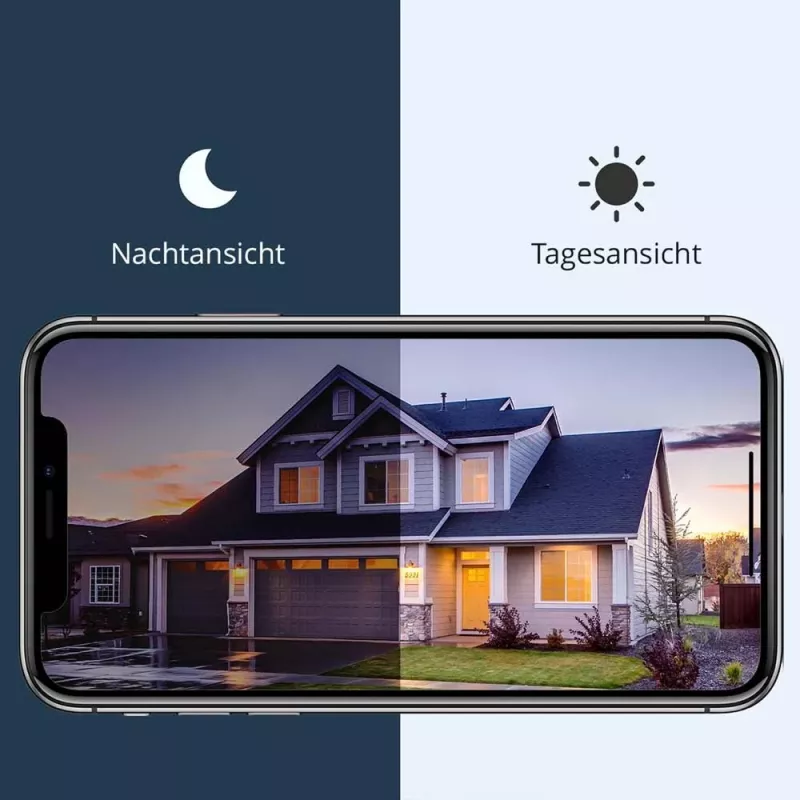 Arenti POWER1Q 2K Smarte Akku-Sicherheitskamera, KI-Personenerkennung, Farb-Nachtsicht, IP65, Schwarz