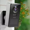 Arenti POWER1Q 2K Smarte Akku-Sicherheitskamera, KI-Personenerkennung, Farb-Nachtsicht, IP65, Schwarz