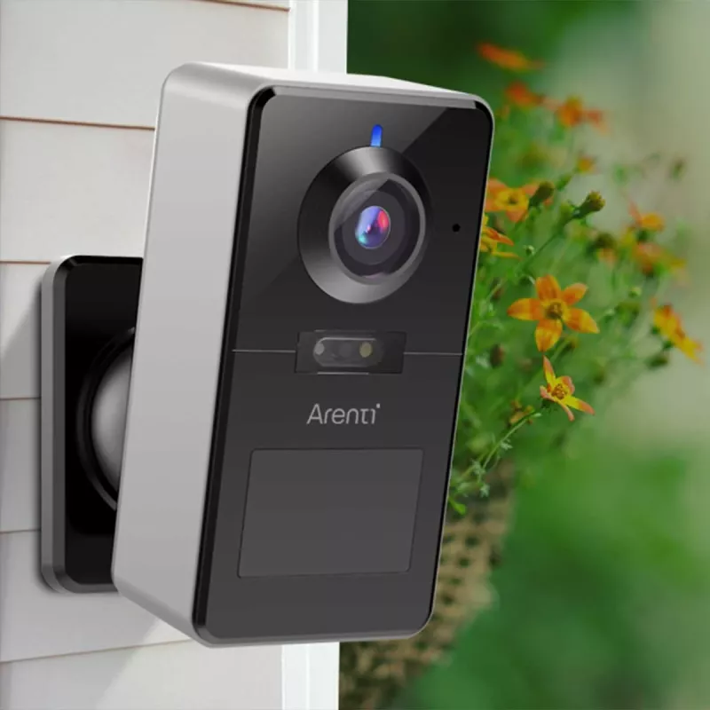 Arenti POWER1Q 2K Smarte Akku-Sicherheitskamera, KI-Personenerkennung, Farb-Nachtsicht, IP65, Schwarz