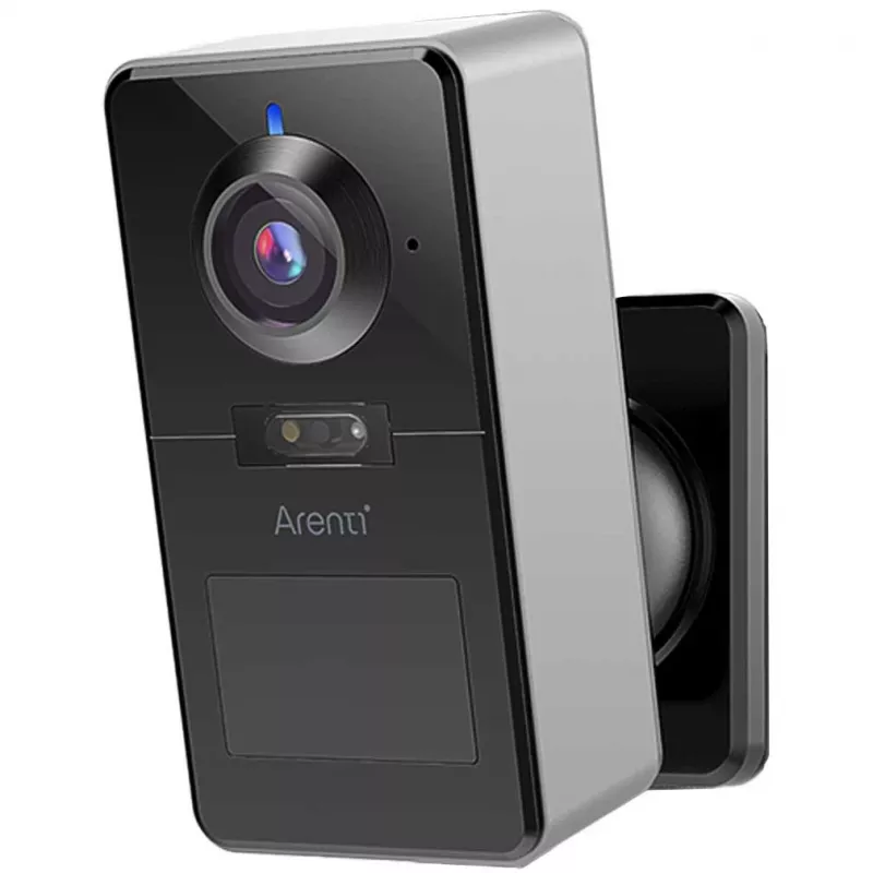 Arenti POWER1Q 2K Smarte Akku-Sicherheitskamera, KI-Personenerkennung, Farb-Nachtsicht, IP65, Schwarz