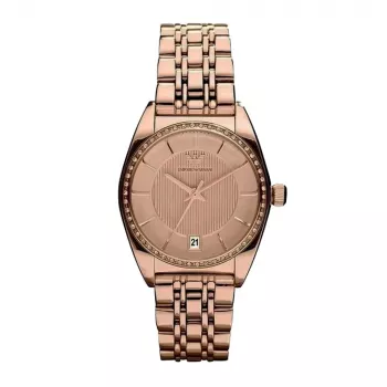ARMANI AR0381 Damen Quarzuhr 31mm Edelstahl silbernes Zifferblatt zweifarbiges Armband