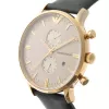 ARMANI AR0386 Herren Classic Quarz Analog Uhr 40mm Silbernes Zifferblatt Braunes Lederarmband
