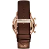 ARMANI AR0387 Herren-Quarz-Chronograph Uhr 42mm schwarzes Zifferblatt Lederarmband