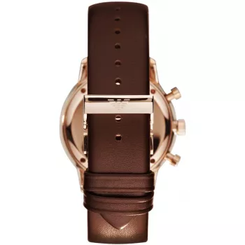 ARMANI AR0387 Herren-Quarz-Chronograph Uhr 42mm schwarzes Zifferblatt Lederarmband