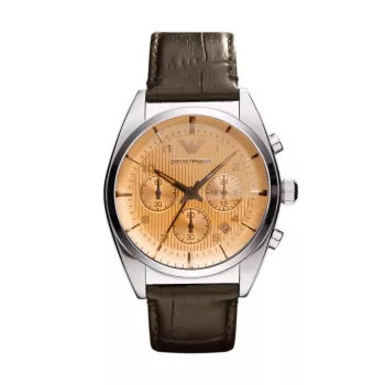 Armani AR0395 Herren-Quarz-Chronograph-Uhr 43mm Schwarzes Lederarmband