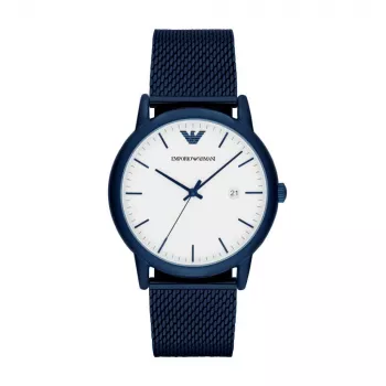 ARMANI AR11025 Herrenuhr 43mm Edelstahl Quarz Analog Schwarzes Zifferblatt