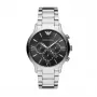 Armani AR11208 Herren-Quarz-Chronograph-Uhr 44mm blaues Zifferblatt braunes Leder
