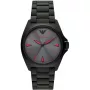 ARMANI AR11393 Herren Quarz Analog Uhr 40mm Edelstahlgehäuse Schwarzes Lederarmband