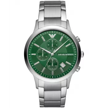 Armani AR11507 Herren Quarz-Chronograph Uhr 43mm Edelstahl Blaues Zifferblatt