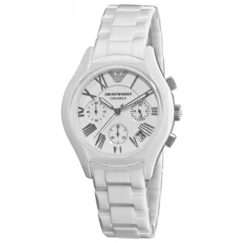 ARMANI AR1404 Ceramica Unisex Quarz-Chronograph Uhr 38mm Schwarz Keramik