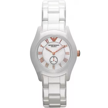 ARMANI AR1418 Damen-Quarzuhr 28mm Weißkeramik