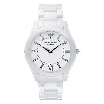 ARMANI AR1442 Herren Keramikuhr 42mm schwarzes Zifferblatt Chronograph