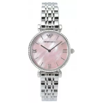 Armani AR1779 Damenuhr 32mm Roségold Edelstahl braunes Leder