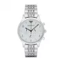 ARMANI AR1879 Herren Analog Quarzuhr 43mm Edelstahlgehäuse Schwarzes Lederarmband