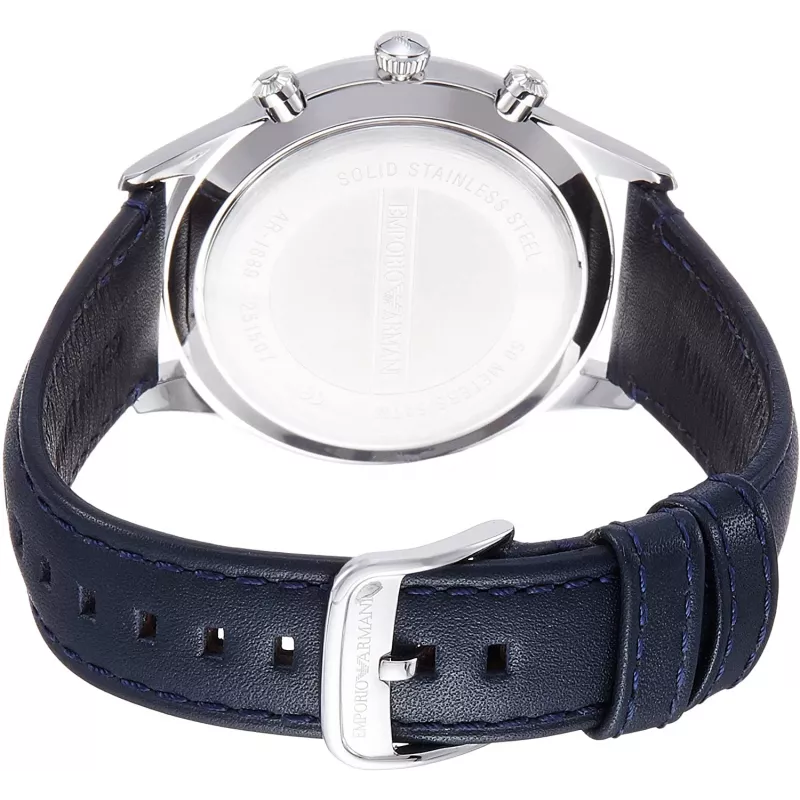 Armani AR1889 Herren-Chronograph Uhr 42mm Edelstahl Schwarzes Zifferblatt