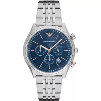 ARMANI AR1974 Herren-Chronograph-Quarzuhr 43mm schwarzes Zifferblatt Lederarmband