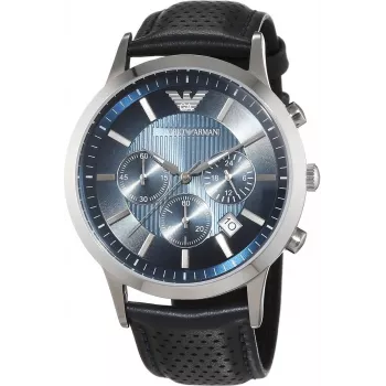 Armani AR2473 Herren-Chronograph Uhr 43mm Edelstahl Blaues Zifferblatt