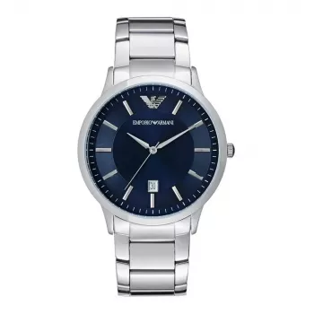 Armani AR2477 Herrenuhr Quarz-Chronograph Edelstahl blaues Zifferblatt 43mm