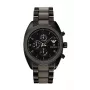 ARMANI AR5953 Herren-Quarz-Chronograph-Uhr 43mm schwarzes Zifferblatt Edelstahl mit Silikon-Wrap-Armband
