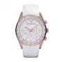 ARMANI AR5979 Unisex Quarz-Chronograph Uhr 43mm Edelstahl Schwarzes Zifferblatt