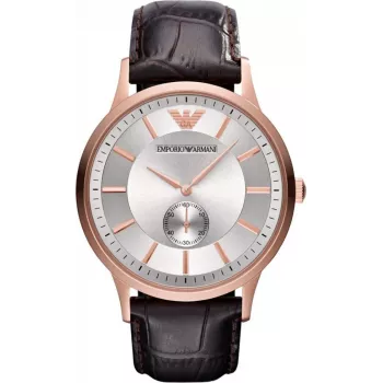 Armani AR9101L Herren-Quarz-Armbanduhr 33mm schwarzes Zifferblatt Lederarmband