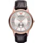 Armani AR9101L Herren-Quarz-Armbanduhr 33mm schwarzes Zifferblatt Lederarmband