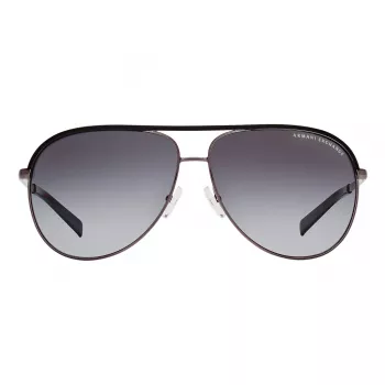 ARMANI EXCHANGE AX2002-60992V Unisex Sonnenbrille - Matt schwarzer Metallrahmen mit dunkelgrauen verspiegelten Silberlinsen