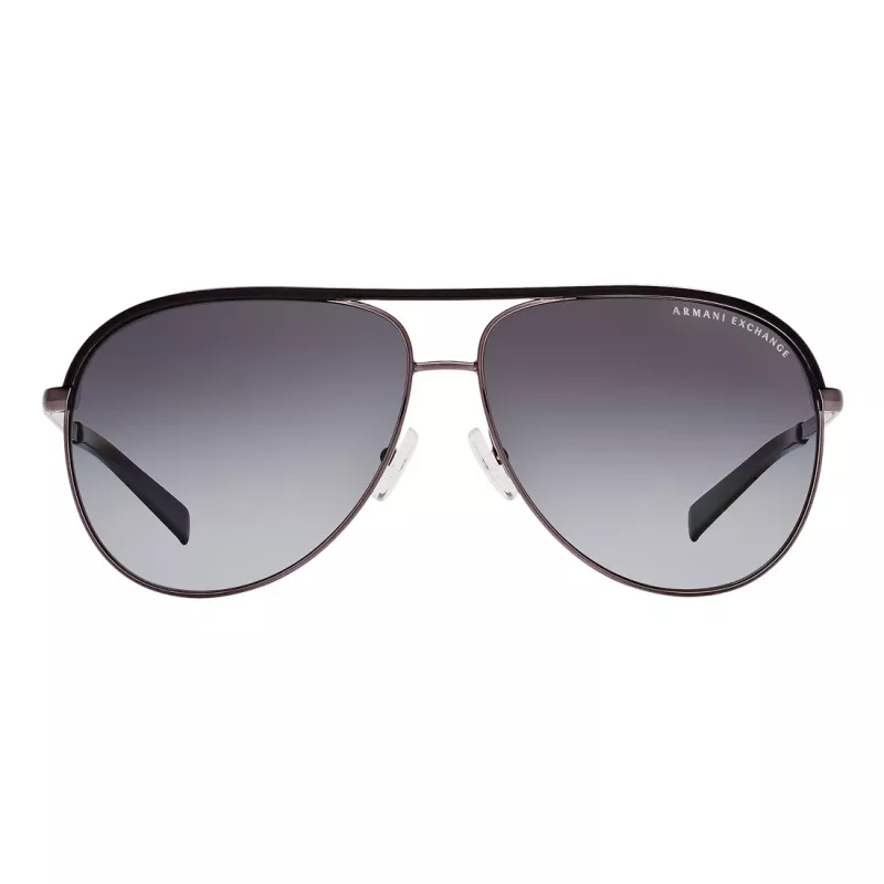 ARMANI EXCHANGE AX2002-60992V Unisex Sonnenbrille - Matt schwarzer Metallrahmen mit dunkelgrauen verspiegelten Silberlinsen