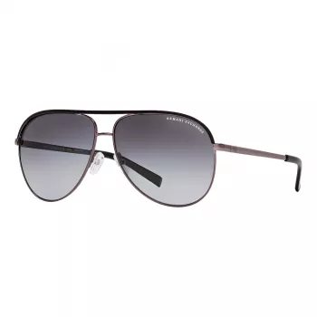 ARMANI EXCHANGE AX2002-60992V Unisex Sonnenbrille - Matt schwarzer Metallrahmen mit dunkelgrauen verspiegelten Silberlinsen