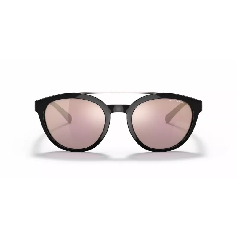 ARMANI EXCHANGE AX4118S81586X Unisex Rechteckige Sonnenbrille Matt Schwarz Dunkelgrau Spiegel Silber 54mm