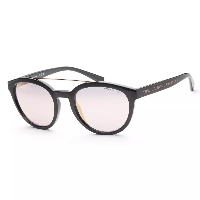 ARMANI EXCHANGE AX4118S81586X Unisex Rechteckige Sonnenbrille Matt Schwarz Dunkelgrau Spiegel Silber 54mm