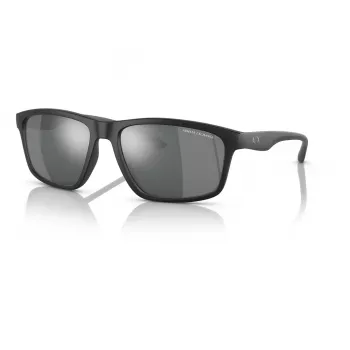 ARMANI EXCHANGE AX4122S80786G Herren-Sonnenbrille, Schwarz, Rechteckig, 59 mm Glas, 100 % UV400-Schutz