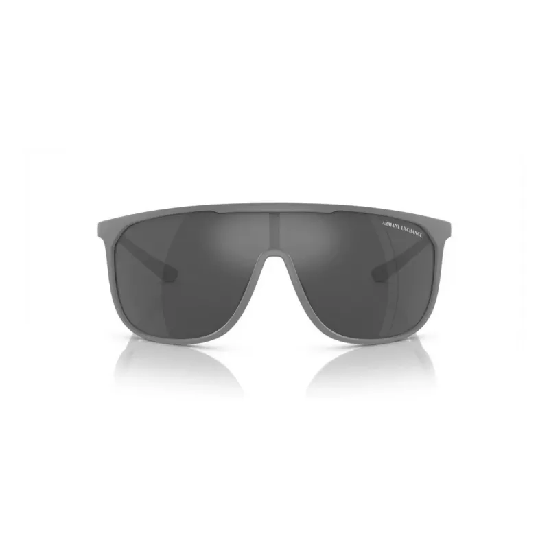 Armani Exchange AX4137SU81806 Herren eckige Sonnenbrille - Matt schwarzer Rahmen, dunkelgraue Gläser