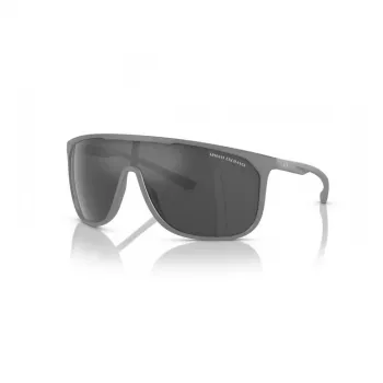 Armani Exchange AX4137SU81806 Herren eckige Sonnenbrille - Matt schwarzer Rahmen, dunkelgraue Gläser